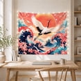 thumbnail image 5 of Crowned Crane Flight with Wings Fully Extended Predominantly, Mystical Fantasy for Space Lovers, Galaxy Room Decor, Mother'S Day Gift, Tapestry Wall Hanging for Bedroom and Dorm, 5 of 7