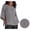 Gray, variant on Women's 3/4 Sleeve Linen Shirts Casual Loose Fit Crewneck Solid Color Tunic Tops Fashion Lightweight Breathable Gauze Blouse Side Split Pullover Top Black L