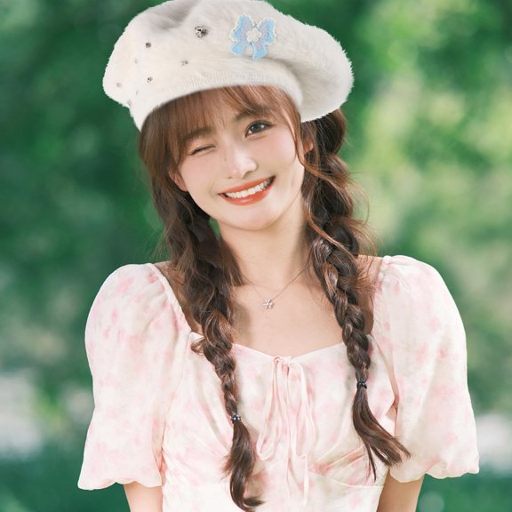 LOLIPPYY French Hats For Women Beret Hat Imitation Wool 1Pcs Round Shape Fashion Accessory Casual Outings