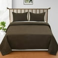 thumbnail image 1 of Quilted Double Bedsheet For King Size With 2 Pillow Covers | 90 X 100 Inches, Brown - 280 Thread Count Super Soft Bedding Set, 1 of 4