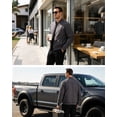 thumbnail image 6 of Zehisen Men's Jackets-Bomber Jacket Fall Winter Warm Windbreaker Full Zip Casual Windproof Outdoor Coats Gray 2XL, 6 of 9