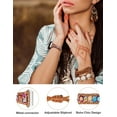 thumbnail image 6 of Wearlizer Boho Stone Bracelet Compatible with Galaxy Watch 6/5/4/Active 2 40mm 44mm/Watch 5 Pro 45mm/Watch 6 Classic/Watch 3 41mm Women, 20mm Handmade Chakra Energy Colorful Natural Stone Watch Strap, 6 of 6