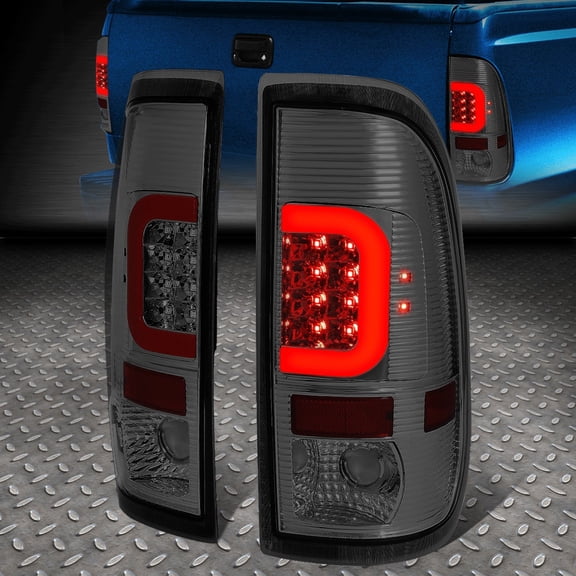 Nuvision LED Red C-Shape Tail Light Brake Lamp for 90-97 Ford F150 / Super Duty, Smoked