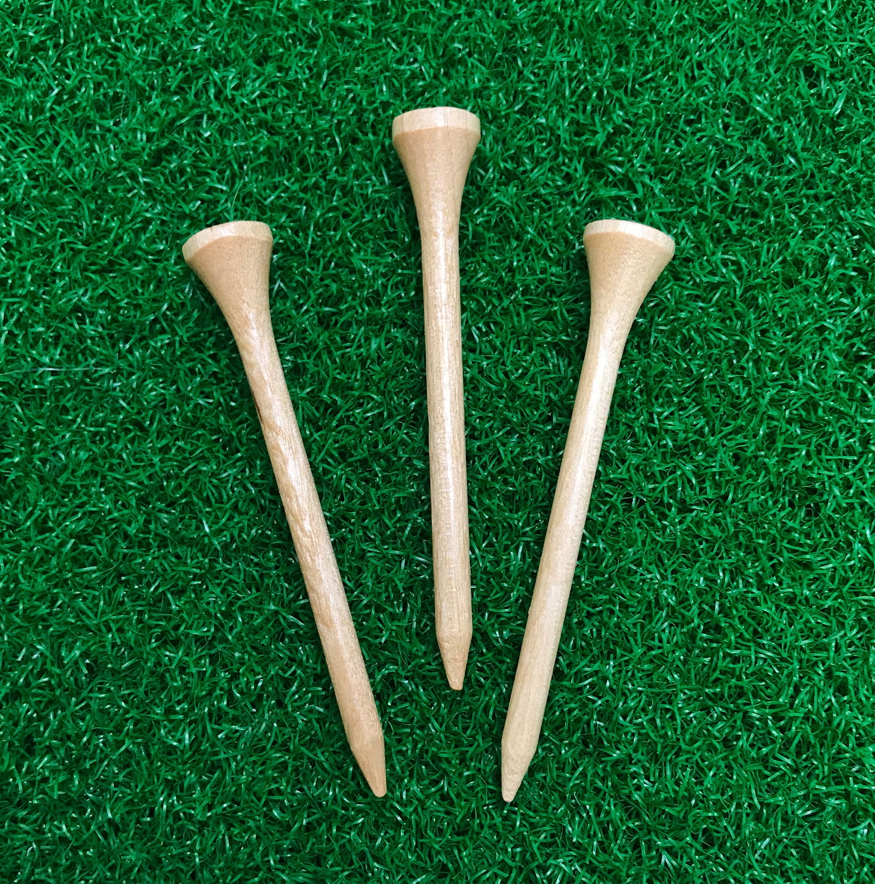 (3 pack) Pride Deluxe Golf Tee 2-3/4" Natural – 90 Count, 100% Solid Hardwood Tees for Trusted Performance and Classic Durability