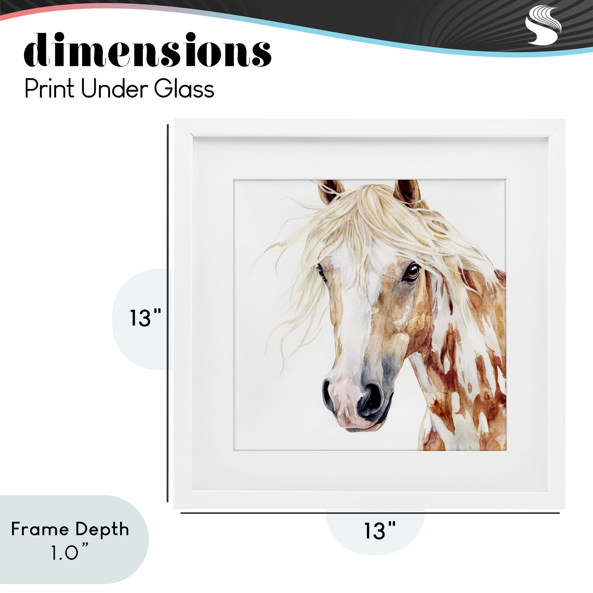 Stupell Industries Majestic Mane Spotted Horse White Framed Print Under Glass, design by Svetlana Aleynikova