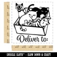 thumbnail image 2 of Box of Cats Kittens Deliver To Self-Inking Rubber Stamp Ink Stamper - Blue Ink - Large 1-1/2 Inch, 2 of 7