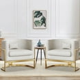 thumbnail image 6 of Andeworld Upholstered Barrel Accent Chair Modern Wide Arm Chair for Living Room Bedroom Anti-scratch Design Armchair Leisure Chair White, 6 of 6