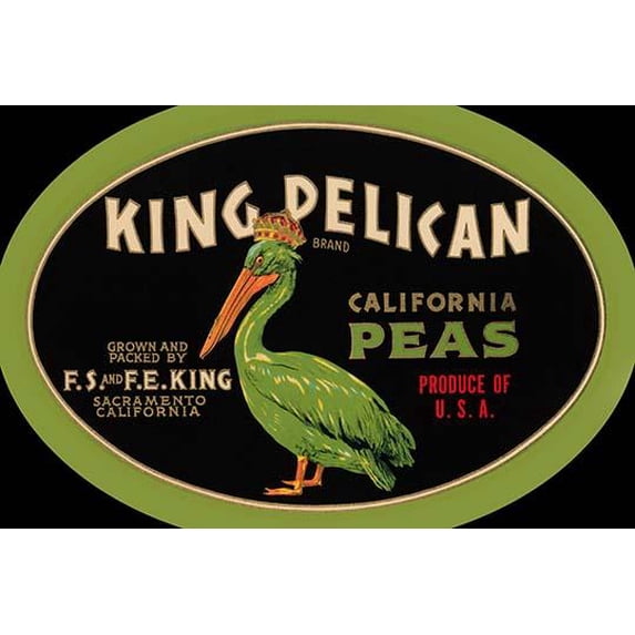 King Pelican California Peas- Fine Art Canvas Print (20" x 30")