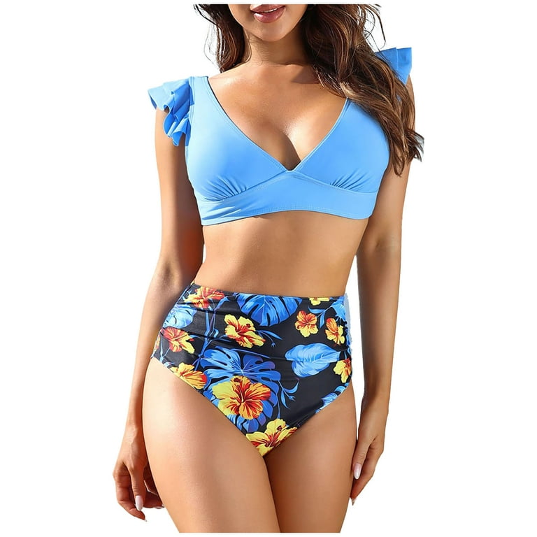 Lilgiuy Women's Bikini Set Swimwear Charming Bra Swimwear Beachwea Push Up  Relaxing Bathing Suits 
