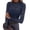 Navy, variant on Women's Floral Lace Mock Neck Long Sleeve Shirt, Scalloped Edge Slim Fitted Lace Blouse Casual Layering Top Beige M