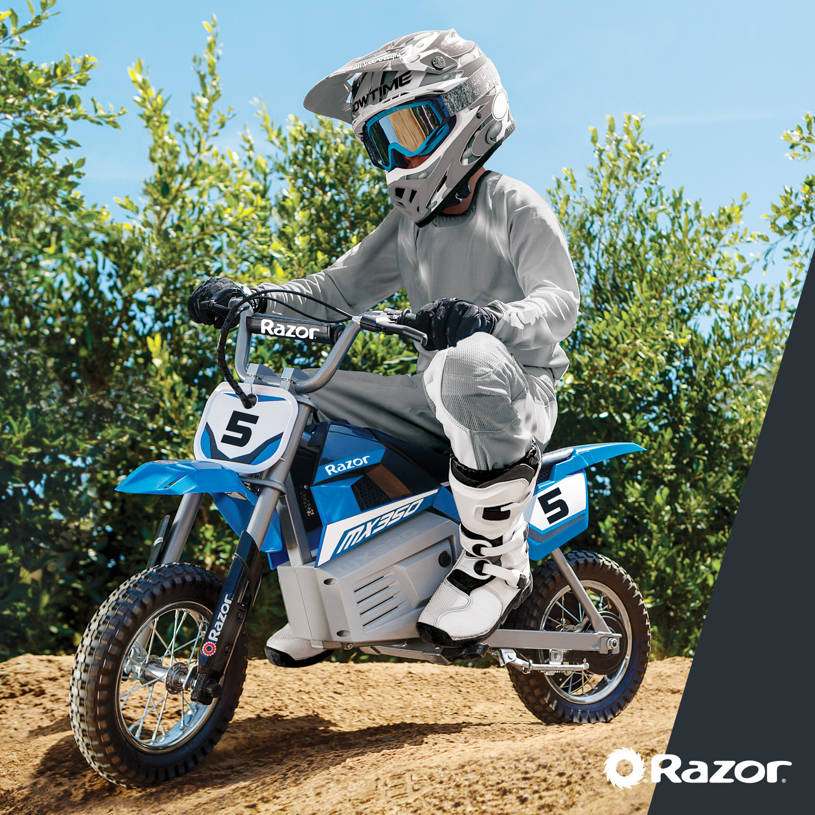 Razor Dirt Rocket MX350 - Blue, up to 14 mph, 24V Electric-Powered Dirt Bike for Kids 13+ - image 4 of 11