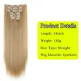 thumbnail image 4 of Typpkmm Extensiones De Cabello Negro De 24 "/ with 6 Unidades/Juego and Clip De 60cm, 4 of 7