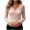 Pink, variant on Women's Solid Color V Neck Slim Fit Button Down Long Sleeve Lightweight Knit Cardigan Sweater Jacket, Thin Soft Breathable Figure Flattering, for Summer Cool Windy Daily Vacation Outdoor Beige