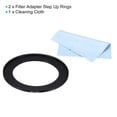 thumbnail image 3 of Uxcell 72mm-95mm Step Up Ring with Cleaning Cloth, 2 Pack Camera Lens Filter Adapter Ring, Black, 3 of 6