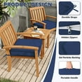 thumbnail image 4 of Kimunuk Outdoor Chair Cushions set of 2, 18.5" x 16" Zipped Waterproof Outdoor Seat Cushions Couch Pads with Ties for Patio Furniture, Blue, 4 of 6