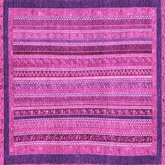 Ahgly Company Indoor Square Oriental Pink Modern Area Rugs, 3' Square