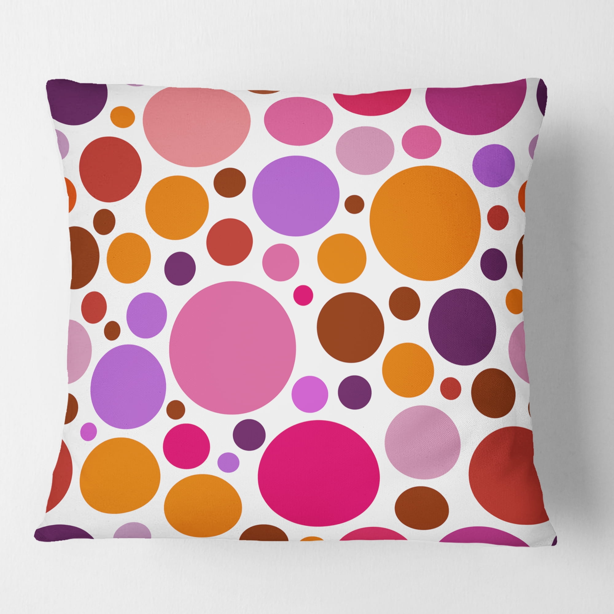 Designart Abstract Geometric Circular Retro II' Mid-Century Modern Throw Pillow - 16x16