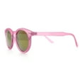 thumbnail image 6 of Retro Iconic Color Mirror Round Horn Rim Hipster Plastic Sunglasses Pink - Purple Mirror, 6 of 8