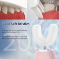 thumbnail image 2 of ksoia Cepillo de dientes ultrasónico para adultos, cepillo de dientes eléctrico, cepillo de dientes sónico, limpieza bucal de 360°, carga inalámbrica y luz LED, cabezal de cepillo en forma de U imperm, 2 of 5