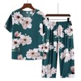 thumbnail image 4 of Pijamas de seda de algodón para mujer, traje para el hogar, ropa de casa fina de manga corta de rayón, pijamas informales para mamá de mediana edad, ropa de casa, 4 of 4