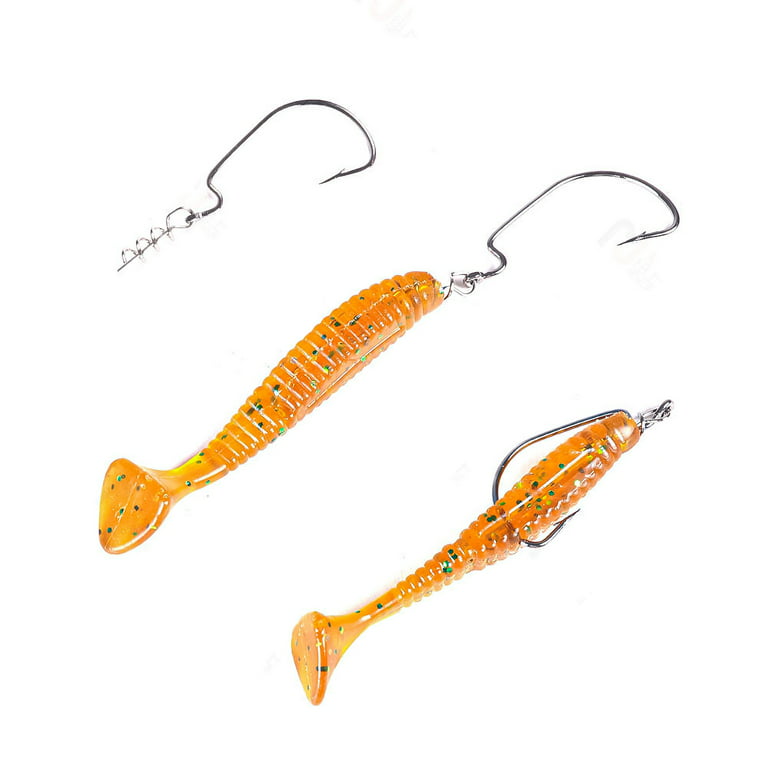 SPRING PARK 50Pcs Soft Lure Bait Spring Twist Lock Outdoor Fishing Crank  Hook Centering Pin for Soft Lure Bait Worm Crank