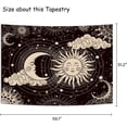 thumbnail image 3 of Gojian Sun and Moon Tapestry, Aesthetic Black Dark Spiritual Tapestries Mystic Burning Sun with Clouds Star Wall Hanging decor for Bedroom, 3 of 6