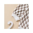 thumbnail image 5 of Bagilaanoe Newborn Baby Girl Boy Oversize Romper Sweatshirt Long Sleeve Bodysuit Checkerboard Print Pullover 3M 6M 12M 18M Fall Tops, 5 of 9