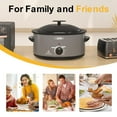thumbnail image 4 of Sunvivi Slow Cooker with Self-Basting Lid, Removable Pan and Rack - Stainless Steel - Gray, 4 of 6