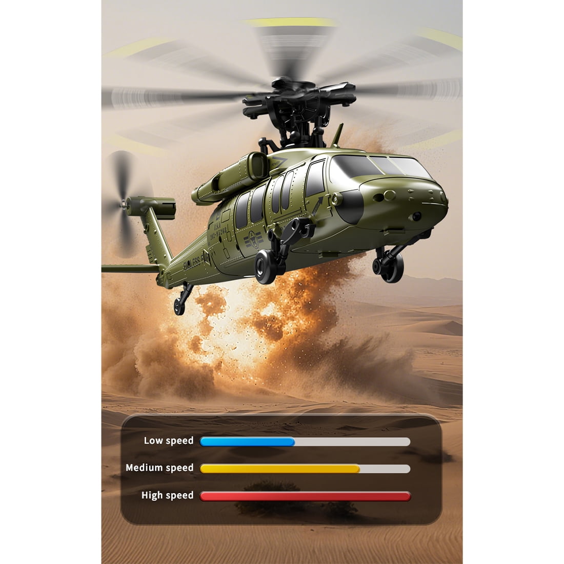 RC Helicopter, UH-60 2.4G 5CH Flybarless Brushless Scale RC Aircraft with Altitude Hold, Optical Flow Positioning & One-Key Inverted Flight for Indoor and Outdoor Play, Gift for Adult (RTF)
