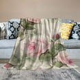 thumbnail image 2 of ONETECH  Roses Plants Retro Flowers Red Pink Pattern Blanket Throw Lightweight Blanket Super Soft Cozy Bed Warm Blanket for Living Room/Bedroom All Season,Gift,, 2 of 6