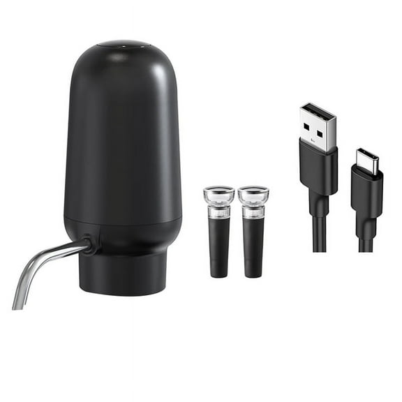 Electric Wine Pourer, Rechargeable Wine Aerator with 2 Wine Stoppers, Portable 1-Button Automatic Wine Aerator