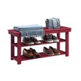thumbnail image 2 of convenience concepts Oxford Utility Mudroom Bench, cranberry Red, 2 of 5