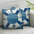 thumbnail image 3 of Blue and White Ship Life Preserver Pillow Case, 3 of 7