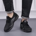 thumbnail image 2 of Men's Breathable Running Shoes Lace Up Low Top Slip On Sneakers Comfortable Platform Non Slip Work Shoe Black Size 10, 2 of 6