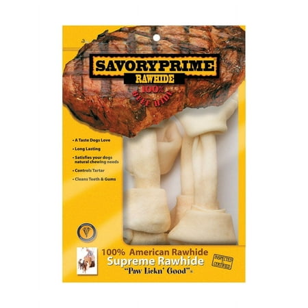 UPC: 0810359009971 | Savory Prime Large Adult Knotted Bone Natural 9 in. L 4 pk