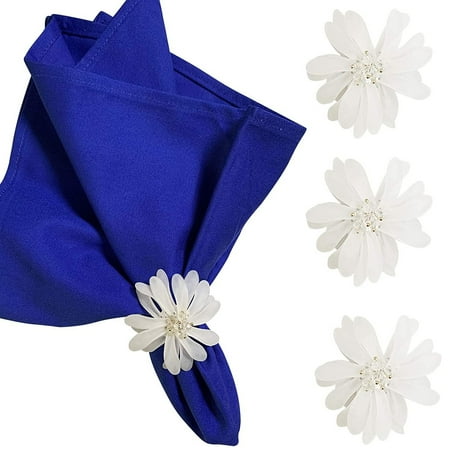 

Napkin Ring Acrylic Flower Napkin Rings Set of 4 Handmade Napkin Rings for Wedding Valentine s Banquet Birthday Table Decor