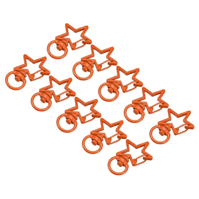 Unique Bargains Swivel Clasps Snap Hook, Star Shape Lobster Claw Clasp for DIY Orange 16Pcs