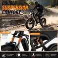 thumbnail image 5 of Electric Bike for Adults, 750W Motor, 48V 15Ah Battery, 28MPH 40-60 Miles, 2-Seater, Age Range 18+ Years, 20" Fat Tire, UL2849, 5 of 13