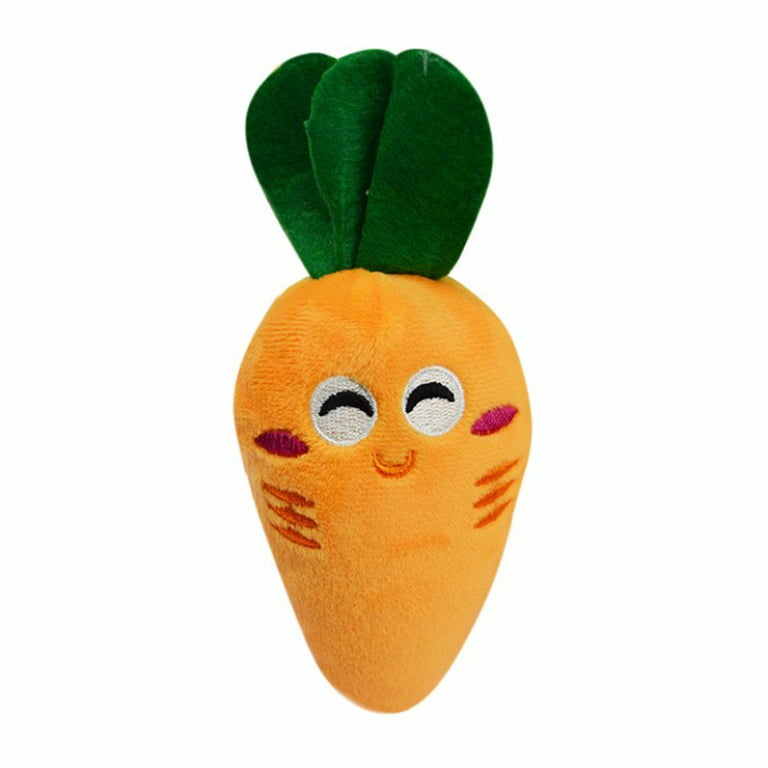 Vegetable Series Pet Toy Orange Carrot Plush Fruit Shaped Squeaky Dog Toy