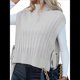 thumbnail image 1 of Chaleco Tipo Suéter para Mujer, Sin Mangas, con Lazo Lateral, Acanalado, con , Informal, Sin Camiseta. Albaricoque L, 1 of 10