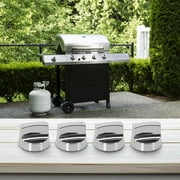 Electroplated Gas Grill Knobs,4-Pack Metal Replacement BBQ Control Knobs,Heat-Resistant Silver Accessories for Outdoor Cooking,Easy Installation,Universal Fit