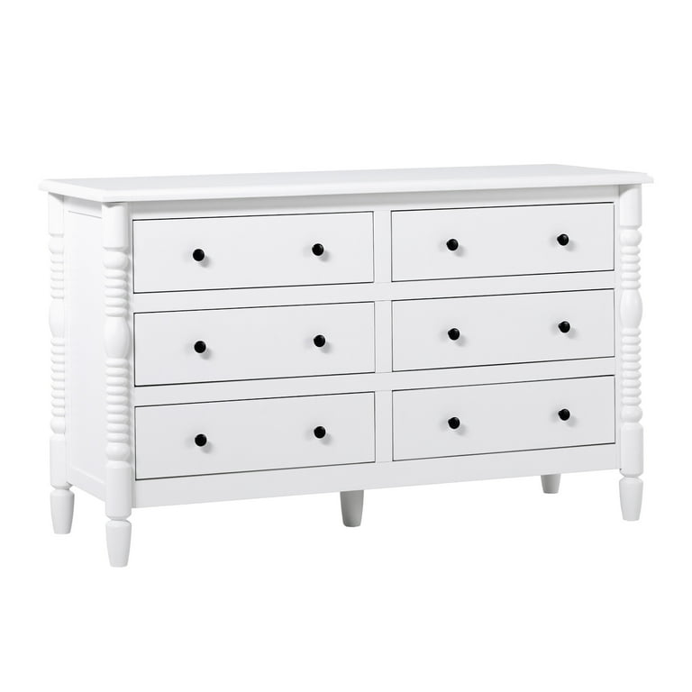 Vivienne Walker Edison Easy Assembly Solid Wood Spindle 6-Drawer