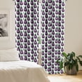 thumbnail image 2 of Ambesonne Farming Window Curtains, Eggplants Smiling Faces Art, Each 28" W x 95" L, Dark Purple and Green, 2 of 4