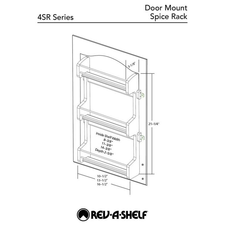 13 inch Door Mount Spice Rack, 4SR-18