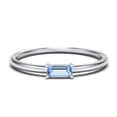 thumbnail image 1 of East-West Stackable Baguette Birthstone Ring - Blue Topaz (December), 1 of 5
