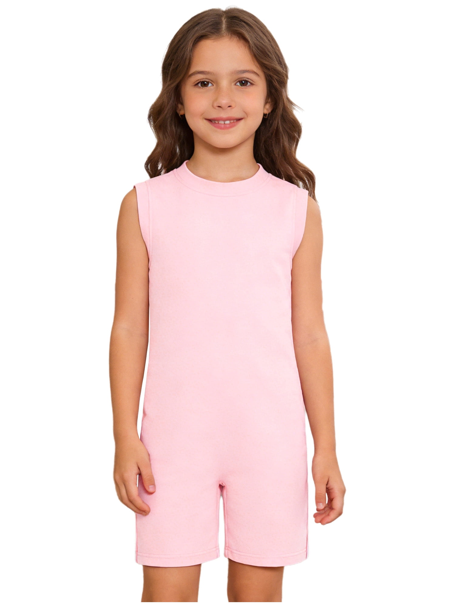 TiaoBug Unisex Kids Back Zip Sleeveless Anti-Strip Jumpsuit with