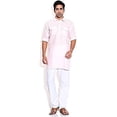 thumbnail image 1 of Royal Kurta Men's Cotton Blend Straight Kurta Pink, 1 of 1