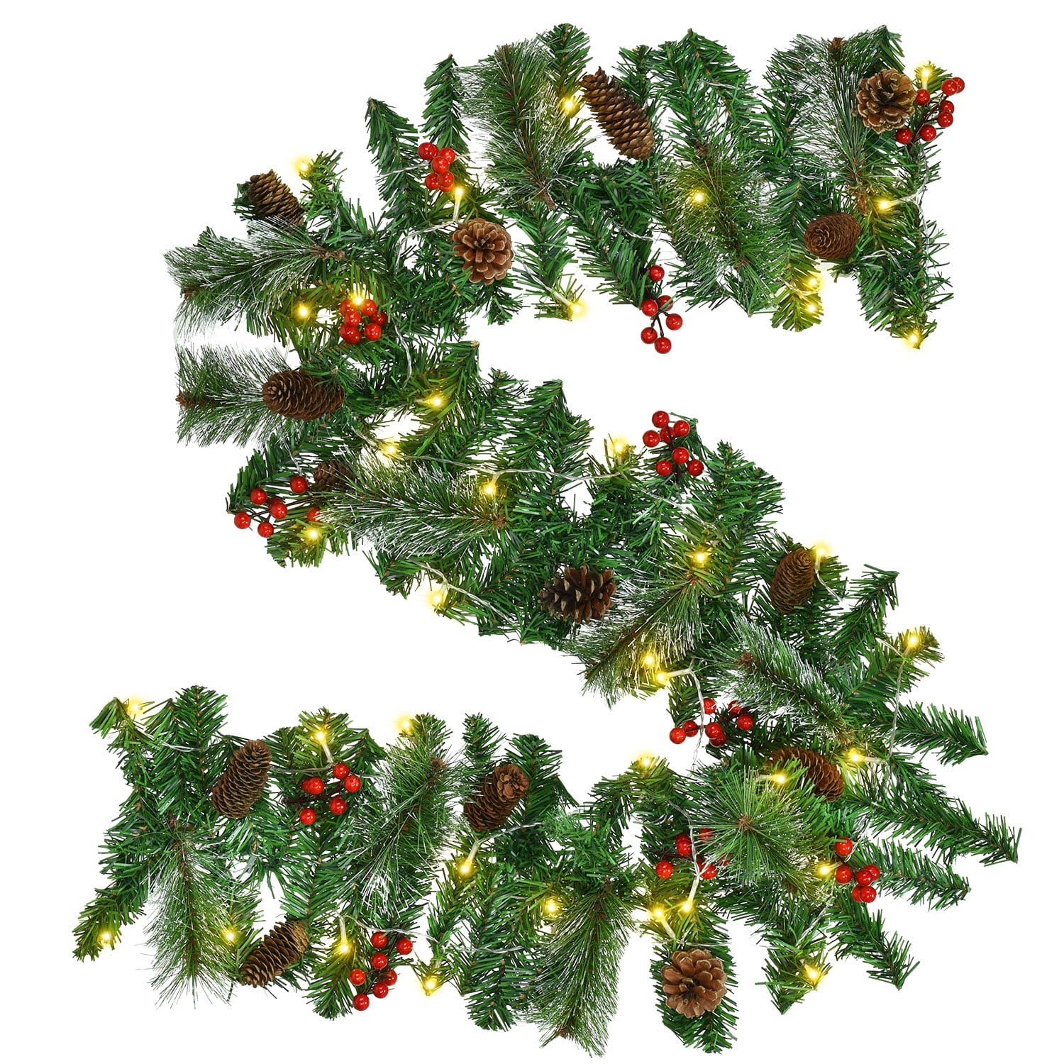 Goodwill 6ft Artificial Christmas Garland, Green, Frosted Berry