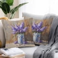 thumbnail image 3 of Outdoor Pillow Cover Lavender Set of 2 Waterproof Throw Pillowcases Wood Grain Decorative Patio Furniture Pillows for Couch Garden Indoor & Outdoor Use, 3 of 9