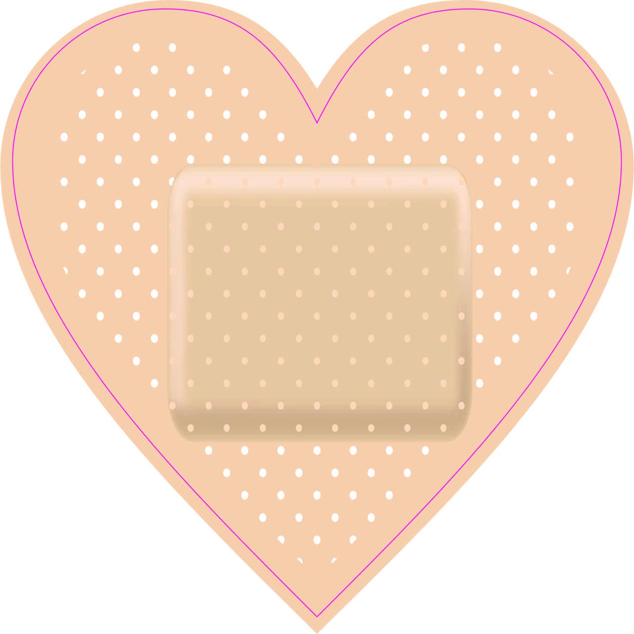 4.5in x 4.5in Heart Shaped Bandage Vinyl Sticker